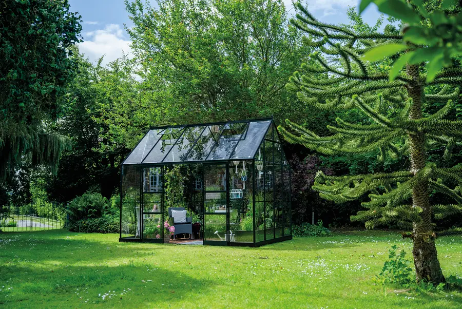 ICON Planthouse 8 · 9.7 m² (8' x 12') Sort m/3 mm Hærdet Glas